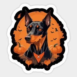 Doberman Pinsher Dog Pumpkin Halloween Costume Sticker